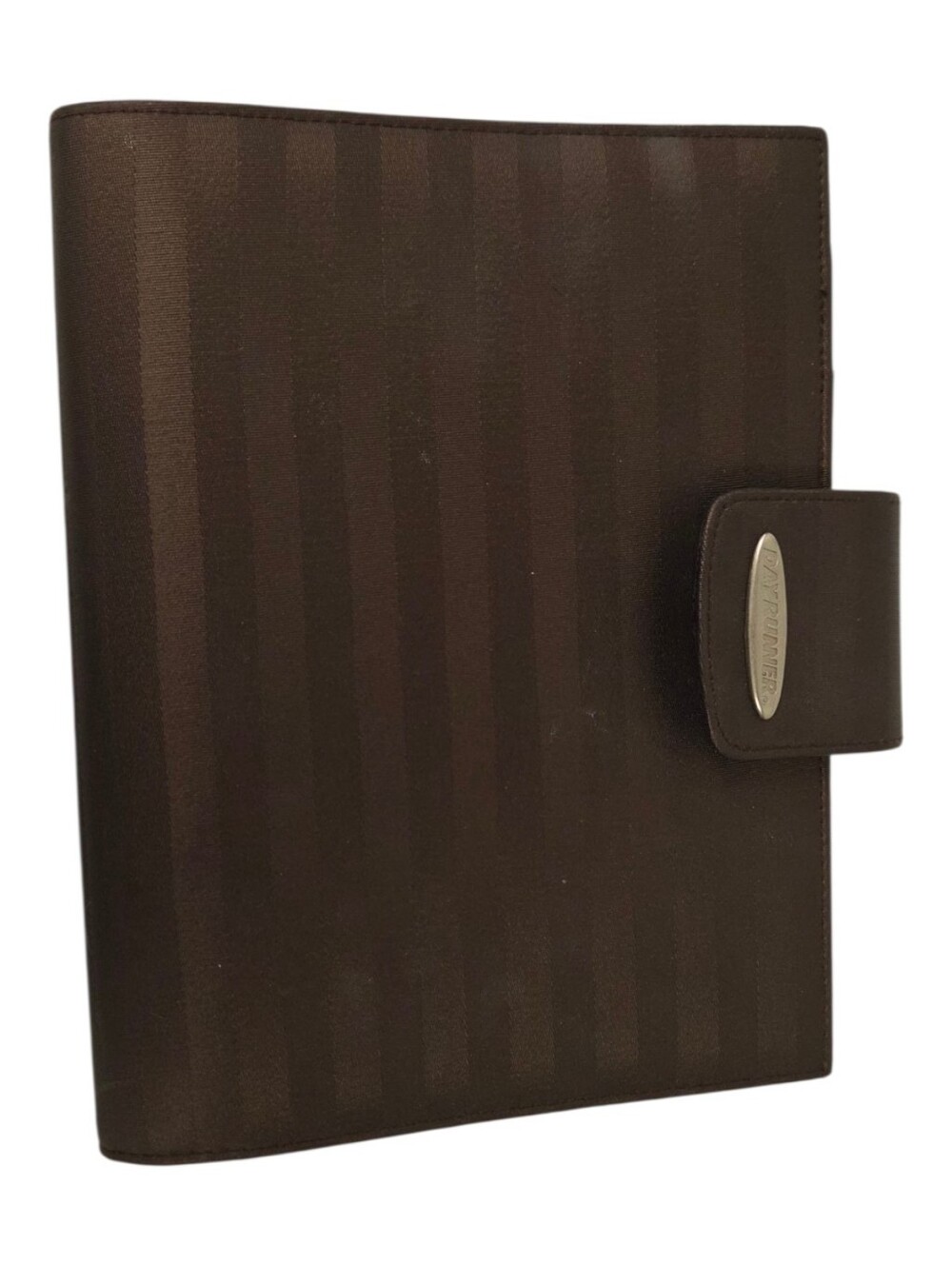 Day Runner Brown Striped Fabric Folio Organizer Planner